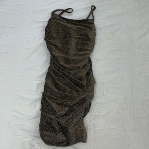 Gold and black mini dress